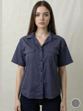 Liz Claiborne Purple Top Shirt - Short Sleeve - Large - Stylish & Comfortable